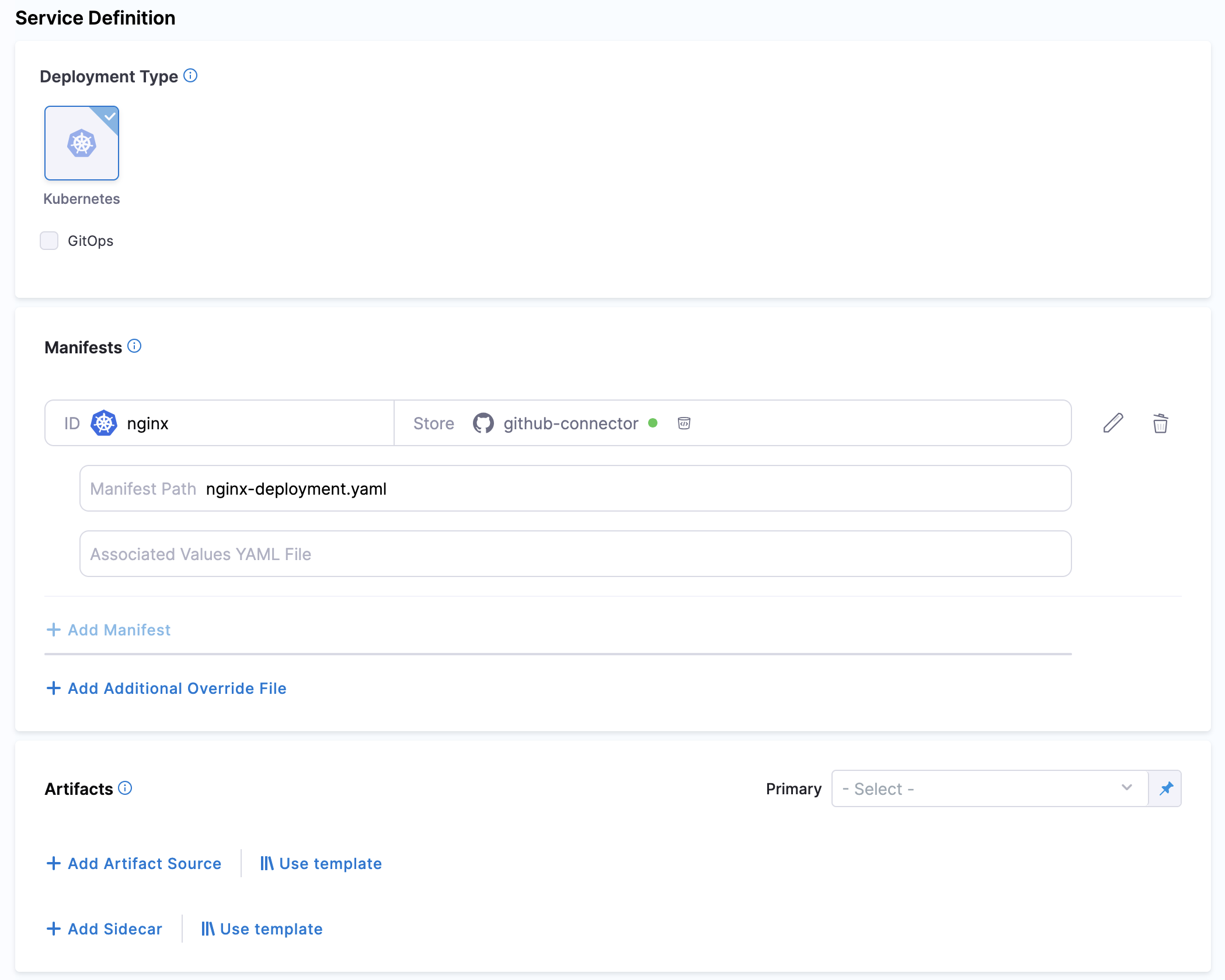 NGINX in Service definition